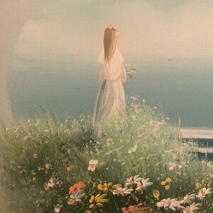 𝅺VINTAGE -Oil- Large- Signed- Hand Painted by- Philip Sandee